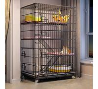 HYJYGM Outdoor Kennel Crate Playpen Enclosure On Wheels Metal Kitten Cage Animals Hutch Oversized Cat Villa - For Small Animal,Pup,70x50x112cm