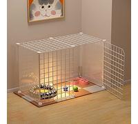 HYJYGM Playpen Crate Enclosure Condo Dog For Small Dogs Indoor Ferret Cage Detachable Metal Cat Cages Easy To Clean - Large Exercise Pla,75x39x47cm