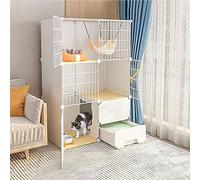 HYJYGM Playpen Enclosure Balcony Detachable Metal Wire Indoor Kennels Ferret Cage Guinea Pig Cages Cat Crate - For Small Animal,75x49x111cm
