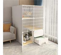 HYJYGM Playpen Enclosure Balcony Detachable Metal Wire Indoor Kennels Ferret Cage Guinea Pig Cages Cat Crate - For Small Animal,75x85x111cm