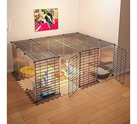 HYJYGM Playpen Enclosure Ferret Cage Dog For Small Dogs Indoor Kennels Detachable Metal Cat Cages Easy To Clean - Large Exercise Place I,Black-147X111X47C