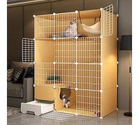 HYJYGM Playpen Indoor Crate Cage with Cat Litter Box Detachable Metal Wire Kennels - Large Exercise Pl,111x49x147cm