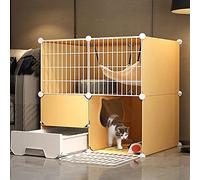HYJYGM Playpen Indoor Crate Cage with Cat Litter Box Detachable Metal Wire Kennels - Large Exercise Pl,75x49x73cm