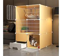 HYJYGM Playpen Indoor Crate Cage with Cat Litter Box Detachable Metal Wire Kennels - Large Exercise Pl,75x95x109cm