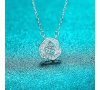HYJYGM s925 Solid 0.3ct moissanite Pendant for Women Sparkling Beating Heart Necklace Simulated Diamond