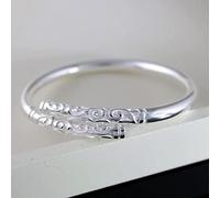 HYJYGM Sterling Silver Adjustable Bangle for Women - Elegant and Versatile