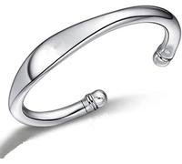 HYJYGM Sterling Silver,AdjustableSterling Silver Bangle, Sterling Silver For Women,Women 925 Sterling Silver Cuff Bangle Minimalist Hand Polishing Sterling Silver Jeweller