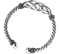 HYJYGM Sterling Silver Bangle WomenChinese Style Vintage Bangle S925 Silver Bangle Handmade Silver Jewelry Retro Opening Twist Female Twist About 26g