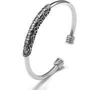 HYJYGM Sterling Silver, ，Crystal Bangle s forAdjustableSterling Silver Bangle,Women 925 Sterling Silver Vintage Carve Cuff Bangle Chinese Ladies Silver J