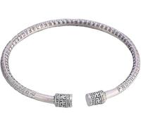 HYJYGM Sterling Silver,Crystal Bangle sfor Silver For Women Women 925 Silver Vintage Adjustable Cuff Bangle Chinese s Sterling Silver Jewellery Birthday GIF