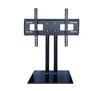 HYJYGM Table Top TV Stand, TV Stand Mount with Double Hook, Tabletop TV Base with Tempered Glass Base, Fits 40-70 Inch Ultra Slim TVs