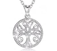 HYJYGM Tree of Life Pendant Necklace Knot Sliver Jewelry for Women Girls