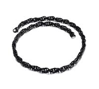 HYJYGX 18-28 Inch Chain 5/6.5MM, Stainless Steel Gold/Silver/Black Double Cable Chain for Men Boys