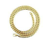HYJYGX Cadena de Oro con Llave de Enlace 7MM para Hombre Niño, Estirpe de Acero Inoxidable, Longitud: 45CM