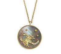 HYJYGX Collar con Colgante de constelación del Zodiaco clásico de Acero Inoxidable para Mujer, Signo del Zodiaco del horóscopo de astrología