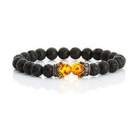 HYJYGX Cuentas de Lava Onyx Tiger Eye Stone Crown Helmet Charm s para Hombres Mujeres Amigas Muñeca Muñeca