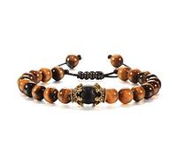 HYJYGX Cuentas de Lava Onyx Tiger Eye Stone Crown Helmet Charm s para Hombres Mujeres Amigas Muñeca Muñeca
