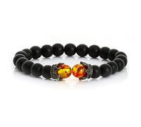 HYJYGX Cuentas de Lava Onyx Tiger Eye Stone Crown Helmet Charm s para Hombres Mujeres Amigas Muñeca Muñeca