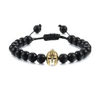 HYJYGX Cuentas de Lava Onyx Tiger Eye Stone Crown Helmet Charm s para Hombres Mujeres Amigas Muñeca Muñeca