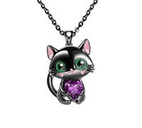HYJYGX Mujeres Patrck Día S Día de la Madre Patnía Linda Mujer Gato Diamante Diamante Sparling Joyería Sunset