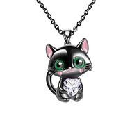 HYJYGX Mujeres Patrck Día S Día de la Madre Patnía Linda Mujer Gato Diamante Diamante Sparling Joyería Sunset