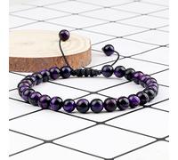 HYJYGX Pulsera de Piedra Ocular de Tigre de 6 mm Chakra COLORITO Hombres Mujeres Mujeres Budas Budas Beads Healing Bangles Ajustable Ajustable