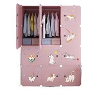 HYKJCSS Almarios para Hogar Combinación De Armario Organizador Resistente Almacenamiento Cubo De Plástico Ropa De Pie Dormitorio Hogar Almarios para Ropa(111 * 37 * 147cm)