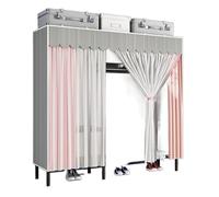 HYKJCSS Almarios para Hogar Perchero De Servicio Pesado Armario Portátil con Cubierta Perchero De Ropa Armario De Metal Almarios para Ropa(125 * 45 * 175cm)