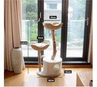 HYKJCSS Arbol Gatos Torre para Gatos Árbol para Gatos De Madera Natural: Torre Moderna para Gatos Grandes con 2 Cestas Rascador Árbol para Gato