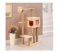 HYKJCSS Arbol Gatos Torre para Gatos Gato Árbol De Madera Maciza Sisal Gato Escalada Marco Gato Rascador Columna Gato Salto Gato Rascador Gato Torre Juguete Rascador Árbol para Gato(B)