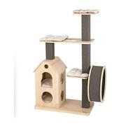 HYKJCSS Arbol Gatos Torre para Gatos Plataforma De Salto para Gatos, Marco De Escalada para Gatos Grandes, Rueda De Andar para Gatos De Madera Maciza, Torre para Gatos Rascador Árbol para Gato