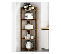 HYKJCSS Estantería Esquina Estante Esquinero De Bambú 5 Niveles, Estantería Esquinera Independiente, Soporte para Plantas, Almacenamiento para Sala Estar, Baño Y Dormitorio Estante(B)