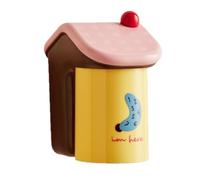 HYKJCSS Portacepillo Dientes Soporte Magnético For Cepillo De Dientes Baño con Taza, Estante For Enjuague Bucal, Montado En La Pared, Sin Taladro Organizador(Yellow)