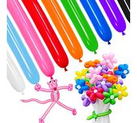HYKJNBW 100 globos de modelado profesionales hechos por látex natural, increíbles globos mágicos largos que giran flores de animales para bodas, cumpleaños, decoración de fiestas.