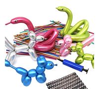HYKJNBW 100 globos metálicos de 260 largos para flores de animales retorcidos de bricolaje, globos de látex cromado mágico, para modelar bodas, cumpleaños, Navidad, decoraciones florales.