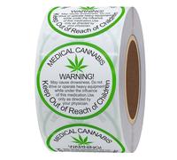 Hylabelest - Etiquetas de advertencia genéricas de cannabis medicinal de 38 mm que mantienen fuera del alcance de los niños pegatinas redondas