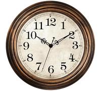HYLANDA Reloj de Pared Vintage de 12 Pulgadas, Funciona con Pilas, Retro, silencioso, sin garrapatas, Decorativo, Sala de Estar, hogar, Cocina, Escuela, Oficina