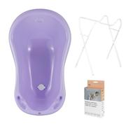 Hylat Baby Bañera para bebés con soporte y desagüe - Certificado TÜV Rheinland - ergonómica y cómoda para recién nacidos y bebés - Colección Lite - Color: Lila, Diseño: Yeti