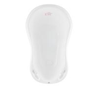 Hylat Baby Bañera para bebés con tapón - Certificado TÜV Rheinland - estable y cómoda, ideal para baños seguros durante los primeros 12 meses - Colección Lite - Color: Blanco, Diseño: Friends