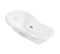 Hylat Baby: Bañera para recién nacidos y bebés hasta 12 meses, con tapón y alfombra antideslizante, hecha de plástico libre de BPA, Color: Blanco, Motivo: Yeti