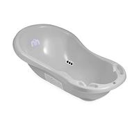 Hylat Baby Yeti Gris Bañera Bebé, Tapón de Drenaje y Termómetro, Bañera Antideslizante para Recién Nacidos y Bebés de Hasta 12 Meses, Banheira Bebe de Plástico Sin BPA Bañera para bebe