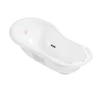 Hylat Baby: Bañera para recién nacidos y bebés hasta 12 meses, con tapón y alfombra antideslizante, hecha de plástico libre de BPA, Color: Blanco, Motivo: Hug Me