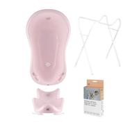 Hylat Baby Set: Bañera estable para bebés con soporte, asiento de baño y desagüe - Certificado TÜV Rheinland - solución ideal para maravillosas experiencias de baño - Colección Lite