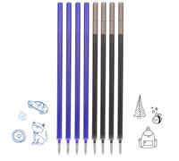 Hyleara Recambios borrables, 4 azules + 4 negros, paquete de 8 unidades, altura 13 cm, compatible con minas Legami y otras marcas que utilizan minas estándar de 13 cm, punta de bolígrafo de 0,7 mm