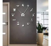 Hyllbb Herramientas de Dentista Sin Marco Reloj de Pared 3D Clínicas dentales Clínica Hospital estomatológico Sala de ortodoncia Decoración de Arte Reloj-27 Pulgadas