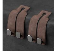 HYLLYP 2PCS para Skoda Superb Combi/Superb Scout III II 3V 3T 3V5 3T5 2009-2025 Ganchos para Asiento de Coche, Gancho de Asiento Trasero de Coche, para Bolsas, Monedero, Botellas de Agua,Brown