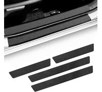 HYLLYP 4X Cinta Umbral Fibra Carbono Negro para Genesis GV80 2021-2025, Protector Tira Umbral Coche, Anti arañazos Tiras de protección Cinta