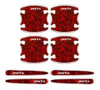 HYLLYP 8X Protector de Manija de Puerta para BMW Serie 1 F20 - F21 dal 2012-2019, Pegatina Deportiva Embellecedor Carbono Forjado Resina Epoxi Antiarñazos Protección,Red