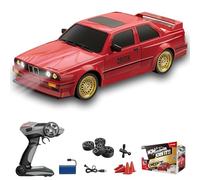 Hylukon - Coche RC Drift 2.4 GHz, 4WD, Luces, 30 km/h, Escala 1:16, Niños y Adultos, Unisex, Rojo, Estilo Retro