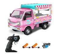 Hylukon Coche teledirigido 1:16 2,4 GHz RC coche helado camión con luces y música 6 canales RC camión para juegos de rol, interacción entre padres e hijos (2 baterías)